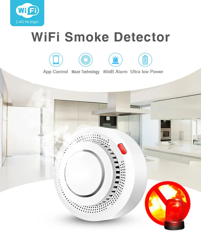 Wifi Smart Smoke Detector Sensor