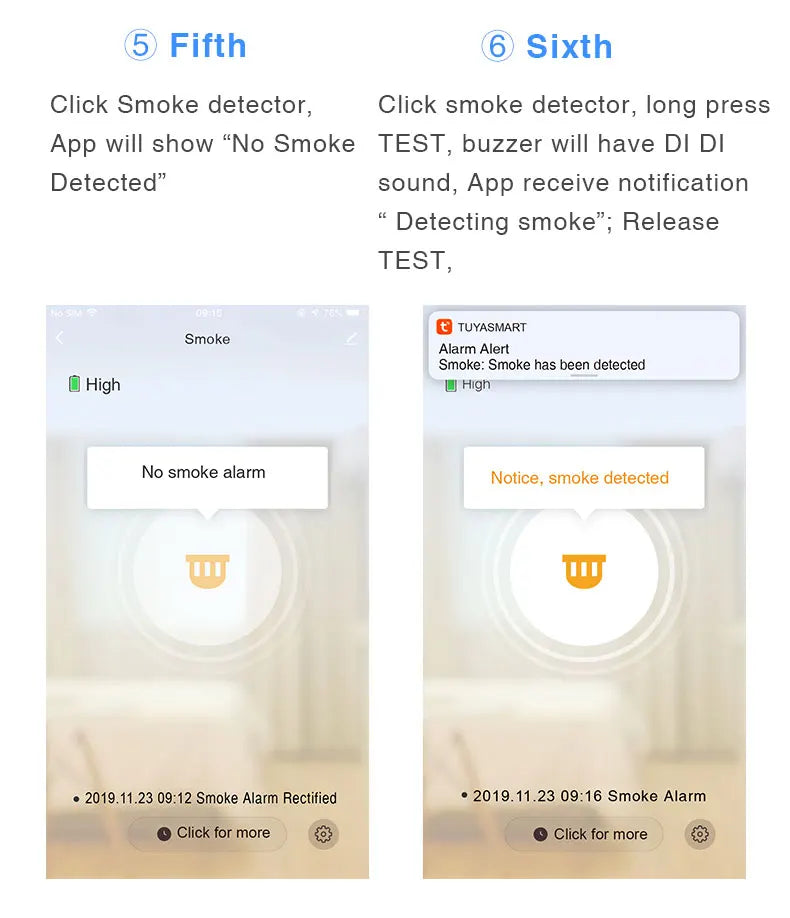 Wifi Smart Smoke Detector Sensor