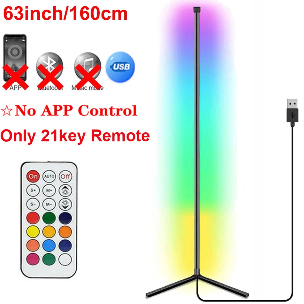 160cm Smart Corner Floor Lamp Dimmable RGB