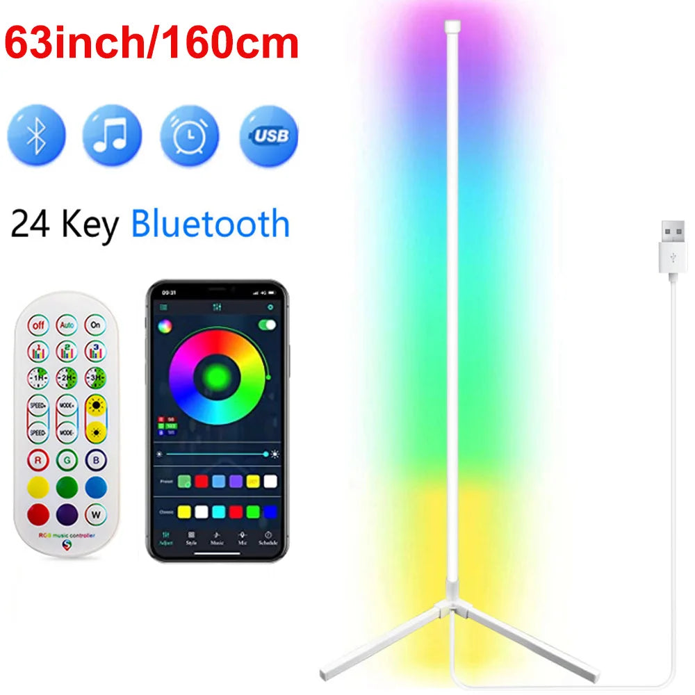 160cm Smart Corner Floor Lamp Dimmable RGB