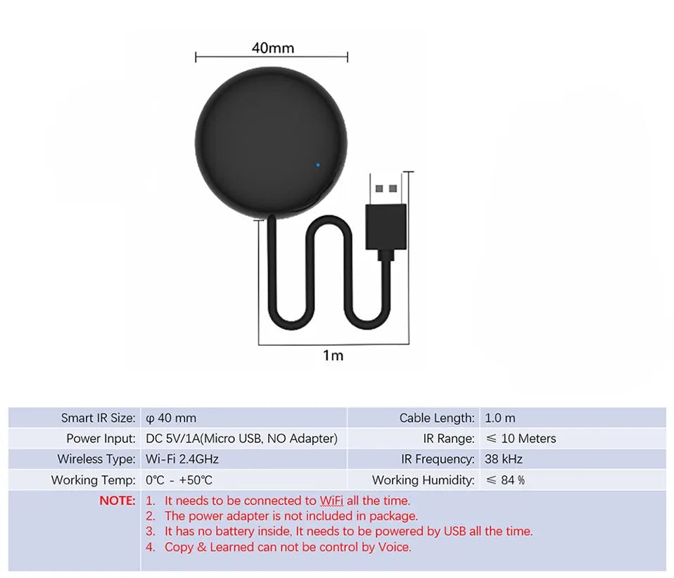 Tuya WiFi Smart IR Remote Control