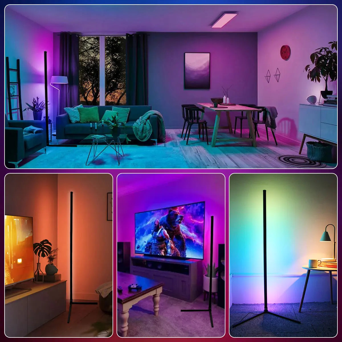 160cm Smart Corner Floor Lamp Dimmable RGB